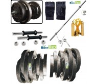 Body Maxx 10kg Cast Iron Adjustable Home Gym Set with 5 Feet Straight Rod 